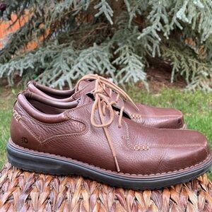 Mens Dunham Tahoe Brown Leather Lace up Loafers